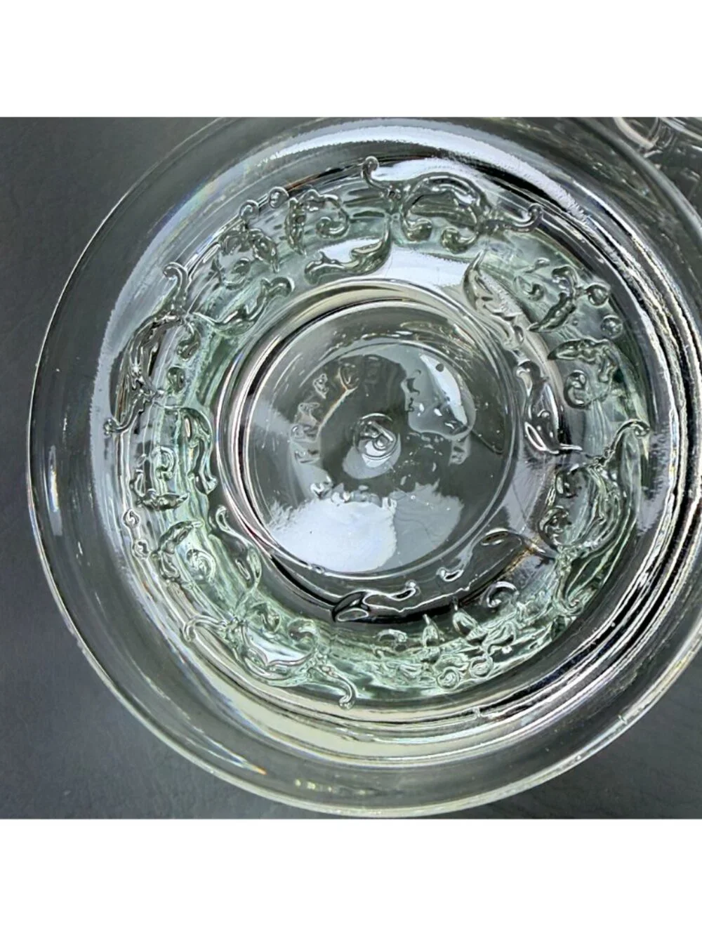 La Rochère France Clear Glass Mer Shell Footed Tumbler Juice Glasses Pair